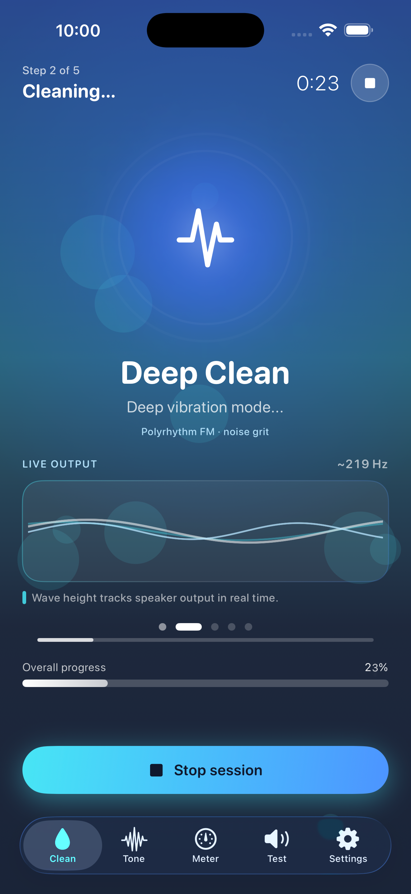 WaveFix deep cleaning phase